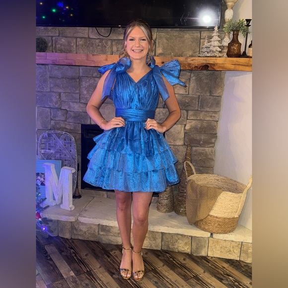 Sherri Hill Peacock Short Dress guaranteed Authentic style 56484 size 0 - Picture 9 of 9